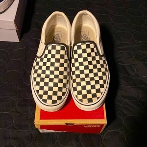 Checkered slip on vans